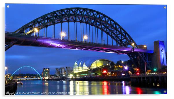 Newcastle upon Tyne at dusk, UK Acrylic by Geraint Tellem ARPS