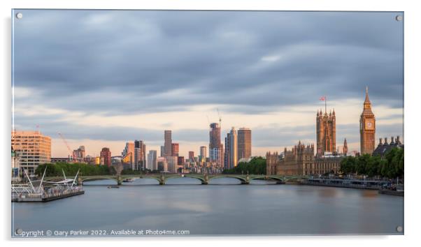 London Skyline Acrylic by Gary Parker