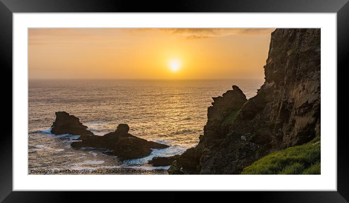 North Cornwall Coast Sunset Framed Mounted Print by Keith Douglas