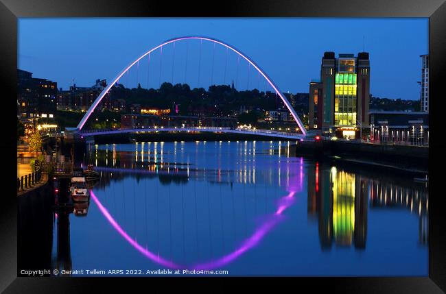 Gateshead Millennium Bridge, Newcastle upon Tyne, England, UK Framed Print by Geraint Tellem ARPS