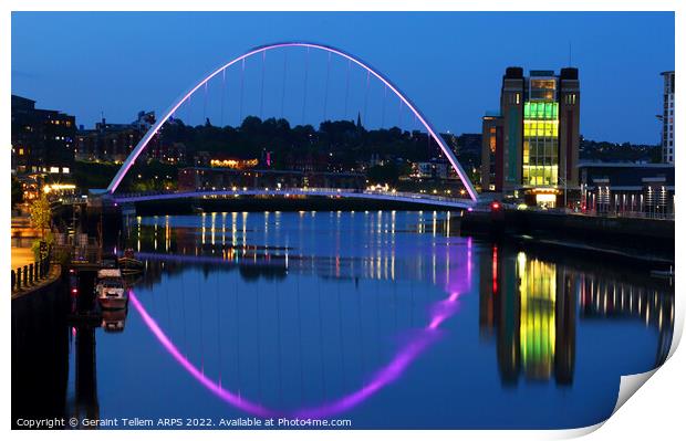 Gateshead Millennium Bridge, Newcastle upon Tyne, England, UK Print by Geraint Tellem ARPS