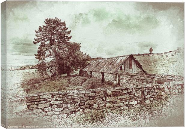 Abandoned Croft's Ruined Barn Canvas Print by Robert Murray