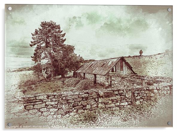 Abandoned Croft's Ruined Barn Acrylic by Robert Murray