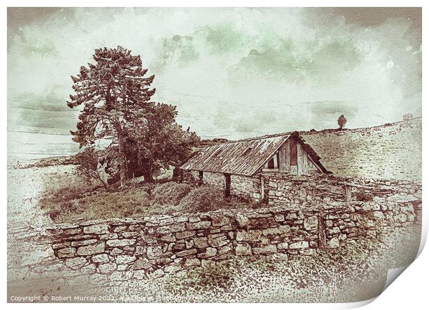 Abandoned Croft's Ruined Barn Print by Robert Murray