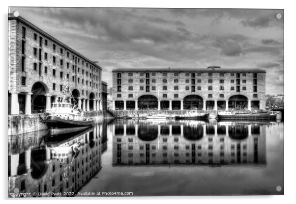 Albert Dock Liverpool Reflections  Acrylic by David Pyatt