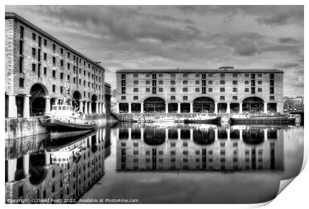 Albert Dock Liverpool Reflections  Print by David Pyatt