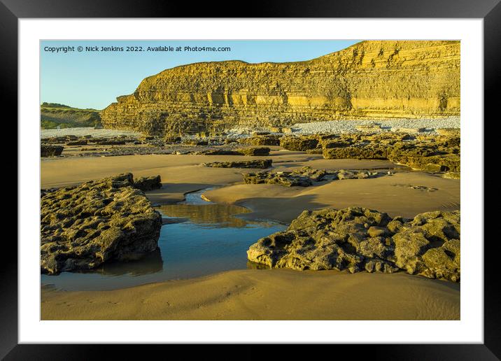 Dunraven Bay Evening Glamorgan Heritage Coast  Framed Mounted Print by Nick Jenkins