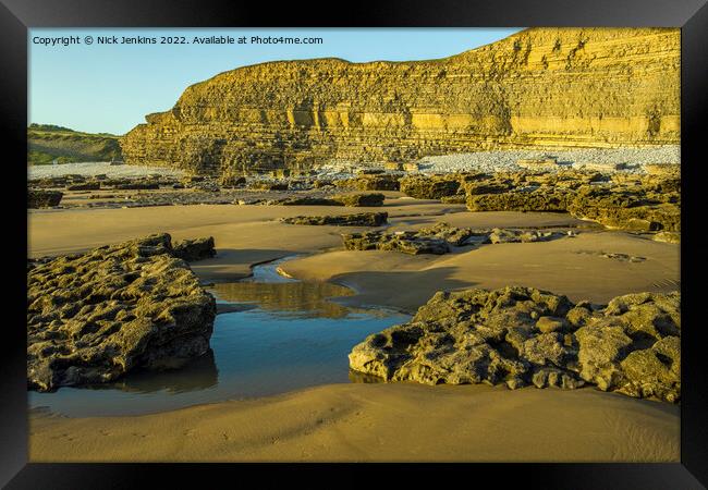 Dunraven Bay Evening Glamorgan Heritage Coast  Framed Print by Nick Jenkins