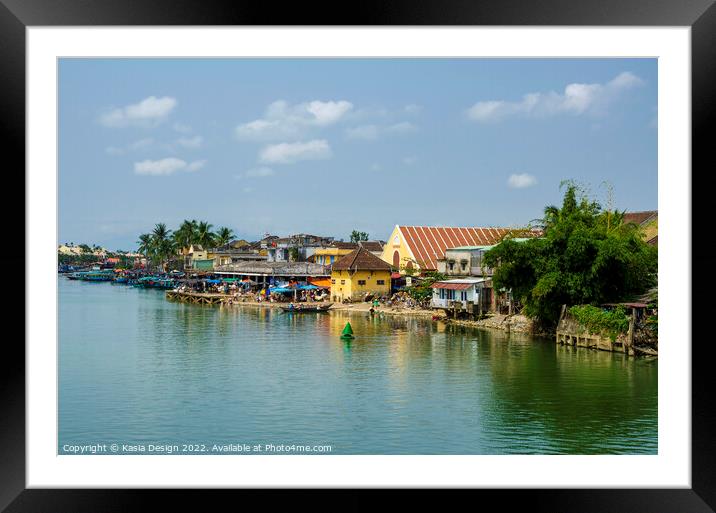 Hoi An Market across Thu Bon River, Vietnam Framed Mounted Print by Kasia Design