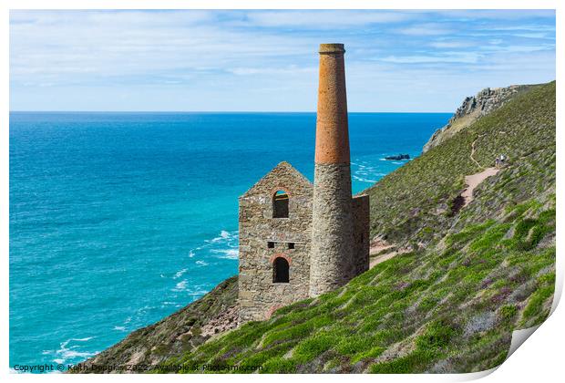 Wheal Coates Engine House (disused), Cornwall Print by Keith Douglas