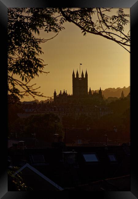 Bath Abbey framed  Silhouette  Framed Print by Duncan Savidge