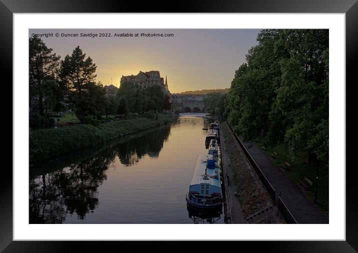 River Avon Bath at Sunset Framed Mounted Print by Duncan Savidge