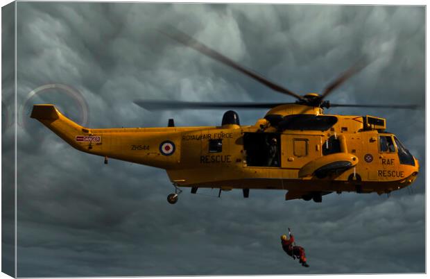 Heroic Sky Rescue Canvas Print by Steve Purnell