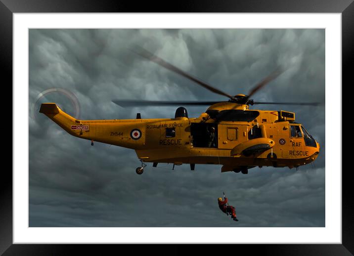 Heroic Sky Rescue Framed Mounted Print by Steve Purnell