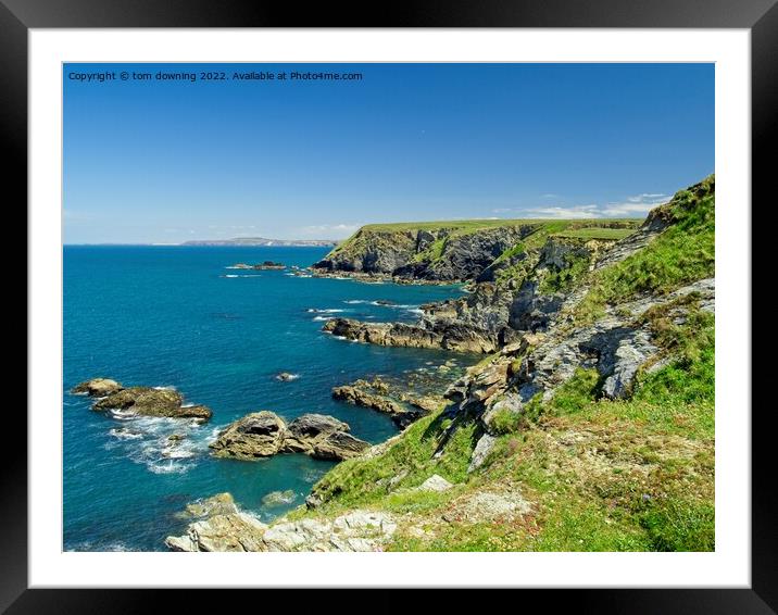 Rugged Cornwall Coast Framed Mounted Print by tom downing