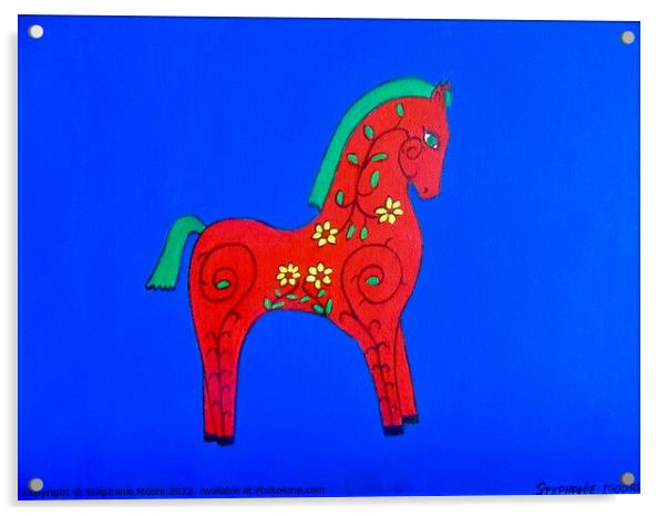 Toy Wooden Horse Acrylic by Stephanie Moore