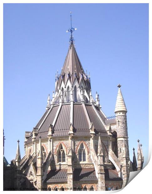Roof of the Parliamentary Library Print by Stephanie Moore