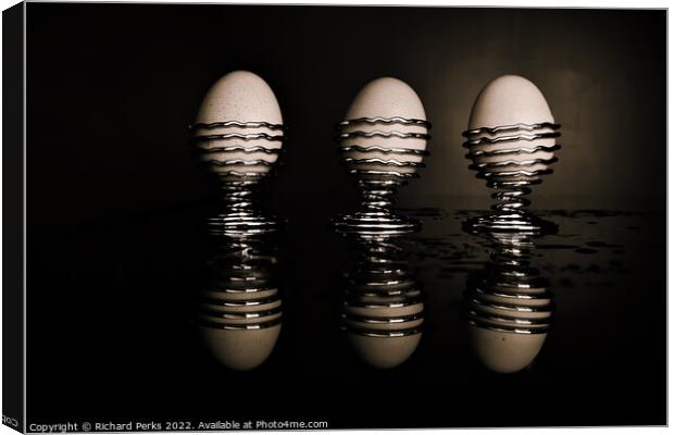 Retro  Egg cup reflections Canvas Print by Richard Perks
