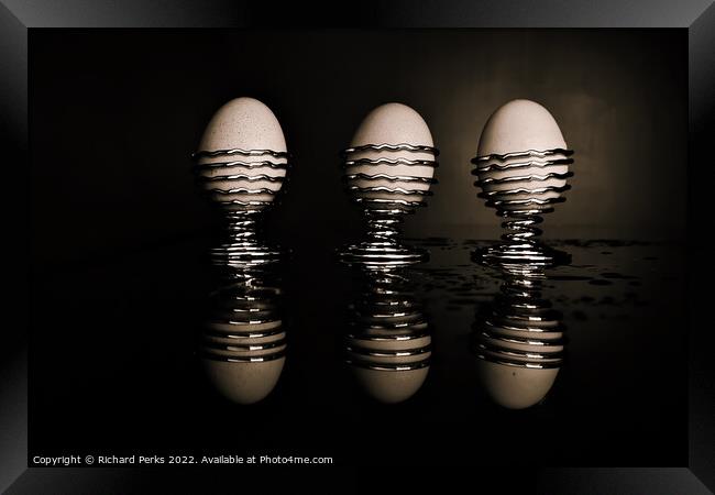Retro  Egg cup reflections Framed Print by Richard Perks
