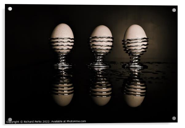 Retro  Egg cup reflections Acrylic by Richard Perks