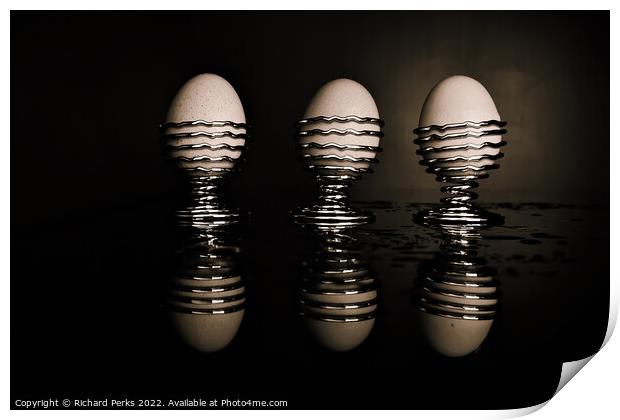 Retro  Egg cup reflections Print by Richard Perks