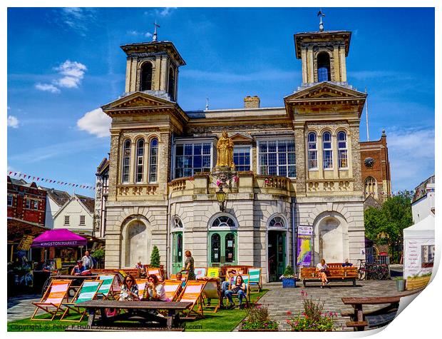 A Sunny Day In Kingston Market Square Print by Peter F Hunt