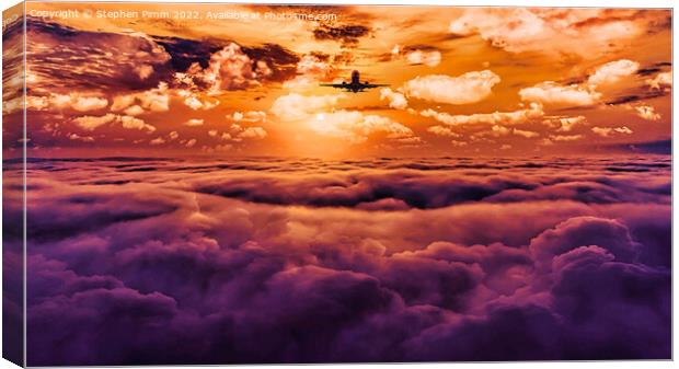 Plane above Clouds Canvas Print by Stephen Pimm