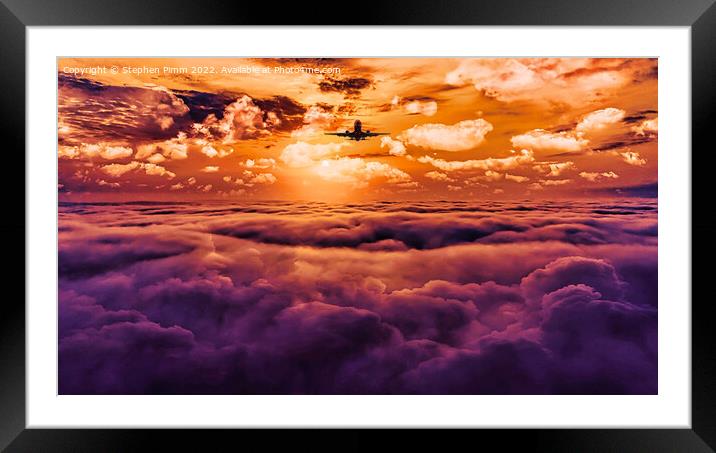 Plane above Clouds Framed Mounted Print by Stephen Pimm