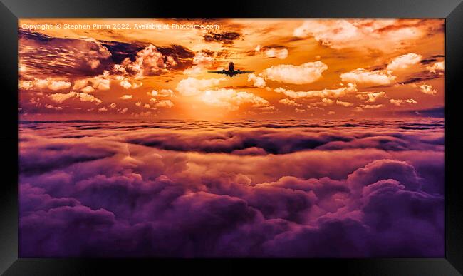 Plane above Clouds Framed Print by Stephen Pimm