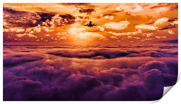 Plane above Clouds Print by Stephen Pimm
