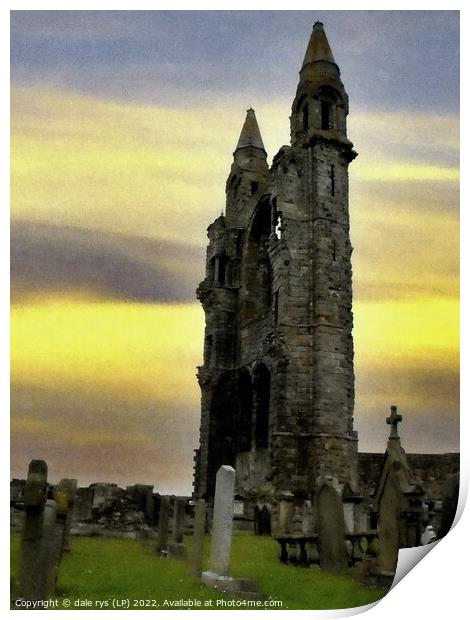 st. andrews cathedral saint andrews Print by dale rys (LP)