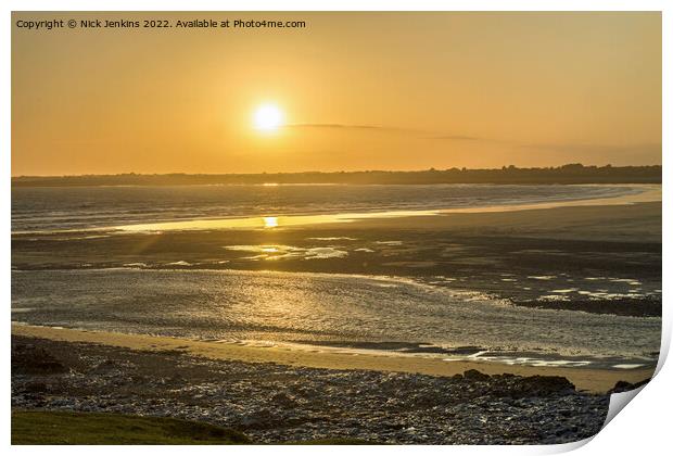River Ogmore Estuary at Sunset Print by Nick Jenkins
