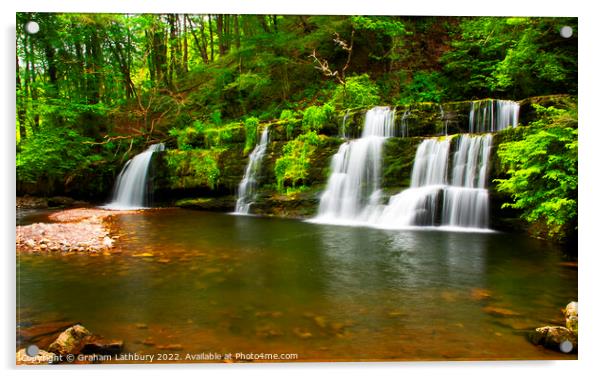 Four Falls Trail, Powys, Wales Acrylic by Graham Lathbury