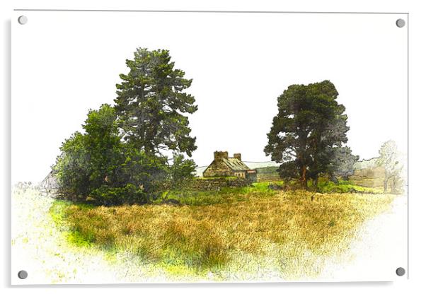 Deserted Scottish Croft Acrylic by Robert Murray