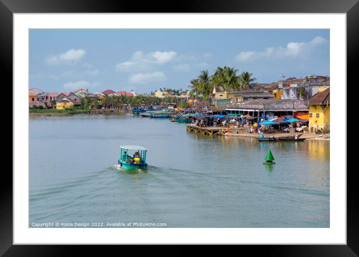 Hoi An Market across Thu Bon River, Vietnam Framed Mounted Print by Kasia Design