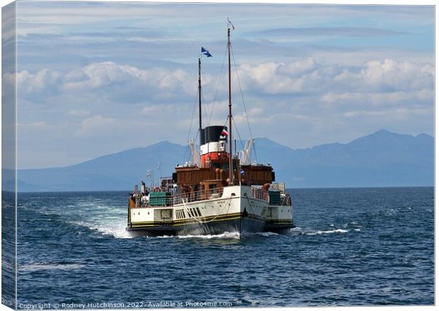 Steamship Waverley approaching Ayr Canvas Print by Rodney Hutchinson