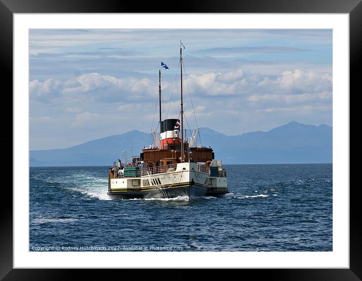 Steamship Waverley approaching Ayr Framed Mounted Print by Rodney Hutchinson