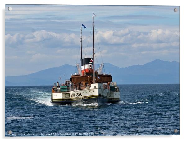 Steamship Waverley approaching Ayr Acrylic by Rodney Hutchinson