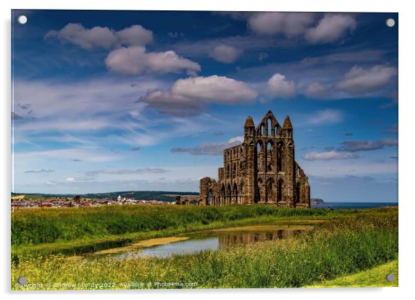 Whitby Abbey Acrylic by Andrew  Sturdy