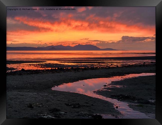 low tide sunset Framed Print by Michael Dixon