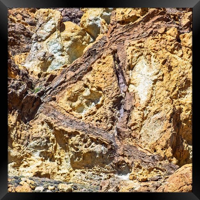 Rock formation in Teide  Framed Print by Joyce Storey