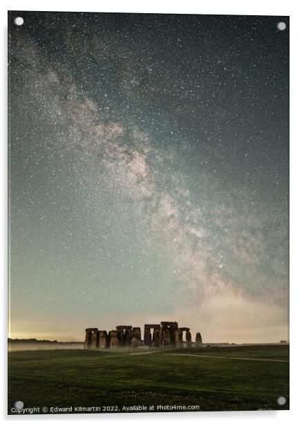 Stonehenge, Milkyway Acrylic by Edward Kilmartin