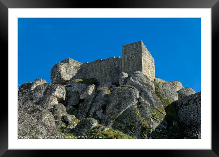 Monsanto Castle On Top of the Hill Framed Mounted Print by Angelo DeVal