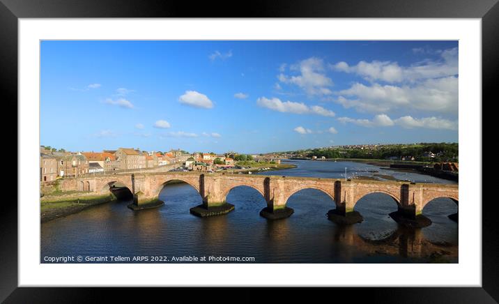 The Old Bridge and Tweed, Berwick upon Tweed, Northumberland, UK Framed Mounted Print by Geraint Tellem ARPS
