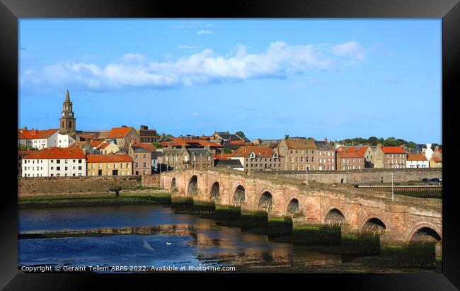 The Old Bridge and Tweed, Berwick upon Tweed, Northumberland, UK Framed Print by Geraint Tellem ARPS
