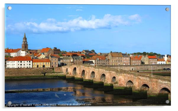 The Old Bridge and Tweed, Berwick upon Tweed, Northumberland, UK Acrylic by Geraint Tellem ARPS