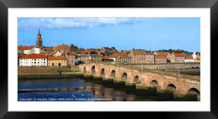The Old Bridge and Tweed, Berwick upon Tweed, Northumberland, UK Framed Mounted Print by Geraint Tellem ARPS