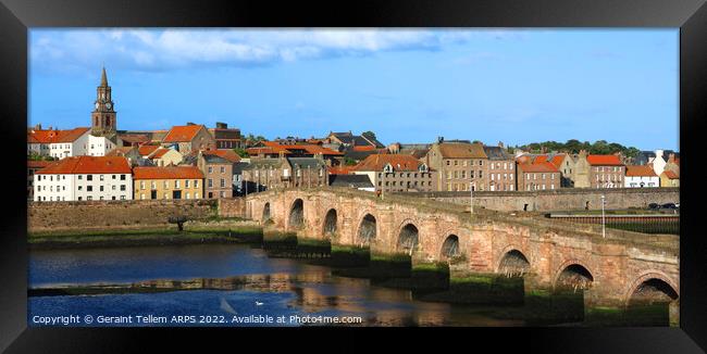 The Old Bridge and Tweed, Berwick upon Tweed, Northumberland, UK Framed Print by Geraint Tellem ARPS
