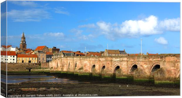 The Old Bridge and Tweed, Berwick upon Tweed, Northumberland, UK Canvas Print by Geraint Tellem ARPS