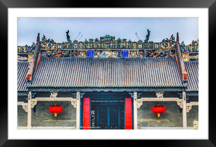 Entrance Chen Taoist Temple Guangzhou Guangdong China Framed Mounted Print by William Perry